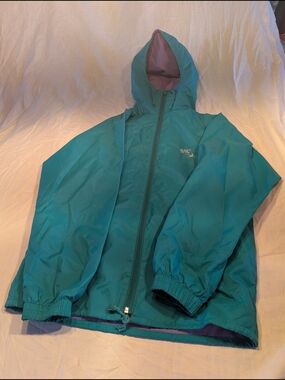 2/40$ Vintage Teal Hooded Varsity Jacket
